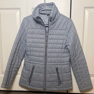 Guess Light Gray Quilted Puffer Jacket